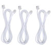 Picture of Telephone landline Extension Cord Cable Cord with Standard RJ-11 6P4C Plug (3Ft-3Pack, White)