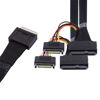 Picture of cablecc 50cm OCuLink PCIe PCI-Express SFF-8611 8X 8-Lane to Dual SFF-8639 U.2 4X SSD Data Active Cable