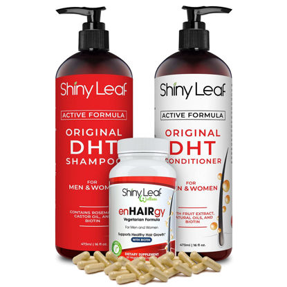 Picture of DHT Blocker Shampoo and Conditioner for Hair Loss with Biotin for Men, Women, Anti-Hair Loss Treatment for Thinning Hair, for Hair Growth and Regrowth (Shampoo+Conditioner+enHAIRgy Bundle)