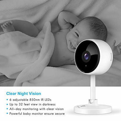 Picture of Home Security Camera, Littlelf 1080P Indoor WiFi Surveillance IP Camera with Manual Night Vision, 2-Way Audio, Human Motion Detection for Pet/Office/Baby Monitor, Worked with Alexa - 2 Pack