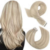 Picture of Moresoo Hair Extensions Tape in Blonde Mixed Natural Hair Extensions 20inch Hair Extensions Real Human Hair 20Pieces/50Grams Thick Hair Remy Tape in Hair Extensions