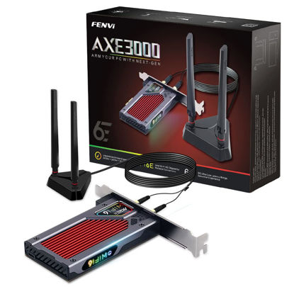 Picture of fenvi AX210 WiFi 6E PCI-E WiFi Adapter BT5.2 RGB Gaming 802.11ax ac 160MHz 2.4GHz 5GHz 6GHz Tri-Band 5400Mbps AX210NGW Desktop WiFi Card for PC Windows(Only WiFi 6E Router Antennas Support 6Ghz Band)