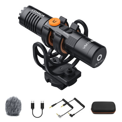 Picture of comica VM10 PRO Camera Microphone Dual-Mode USB Shotgun Microphone with Gain Control, Monitor, Digital and Analog Output, Video Mic for Camera, Smartphone, DSLR Camcorder, etc