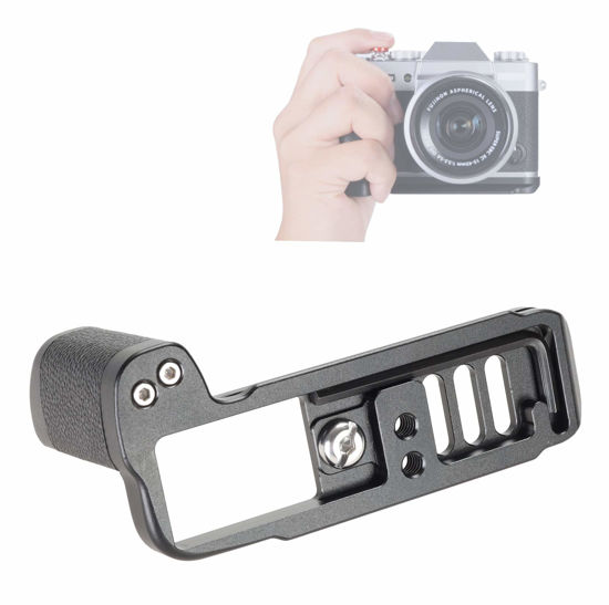 Picture of WEPOTO XT30-C Hand Grip Quick Release Plate L Bracket QR Plate Compatible with Fujifilm X-T30 X-T20 X-T10 Camera-Aluminium Leather