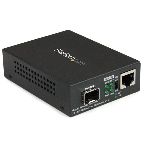 Picture of StarTech.com Multimode / Single Mode Fiber Media Converter - Open SFP Slot - 10/100/1000Mbps RJ45 Port - LFP Supported - IEEE 802.1q Tag VLAN - (MCM1110SFP)