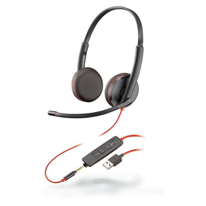 Picture of Plantronics Blackwire 3225 USB-A Headset, On-Ear Mono Headset, Wired