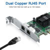 Picture of Gigabit 2 Port NIC with Intel I350 Chip, 1Gb Network Card Compare to Intel I350-T2 NIC, Dual RJ45 Ports, PCI Express 2.1 X4, Ethernet Card with Low Profile for Windows/Windows Server/Linux