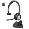 Picture of Yexatel Bluetooth PC Headset V5.2, Noise Cancelling Microphone, 30H Talk Time, Single Ear Wireless Headset for PC Laptop Computer Cell Phone, Cordless Headset for Trucker Office Working from Home