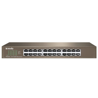 Picture of Tenda TEG1024D, 24-Port Gigabit Switch, Unmanaged Desktop Network Hub, Office Ethernet Switch, Fan-less Metal Design, Plug & Play, Traffic Optimization, Limited Lifetime Protection