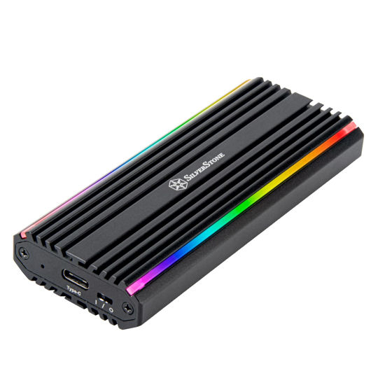 Picture of SilverStone Technology USB-C 3.2 Gen2 10Gbps NVMe / SATA M.2 SSD RGB Enclosure, SST-MS13