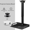 Picture of Universal Projector Ceiling Mount with Tray, Superior&Sturdy Carbon Steel-33lbs Load Capacity - Universal Bracket - Height Adjustable 11.4-22inches, in-Tube Cable Routing