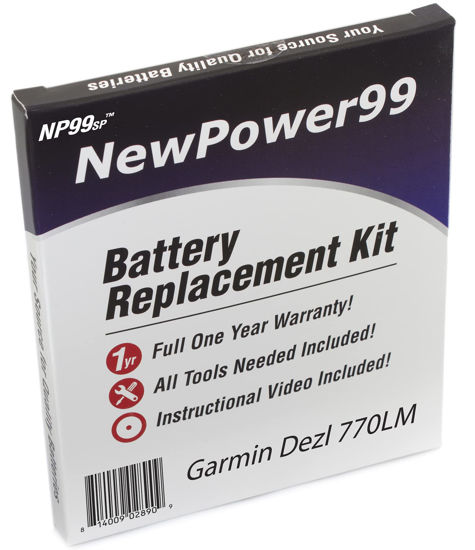 Picture of NewPower99 Battery Replacement Kit for Garmin Dezl 770LM with Video Instructions, Tools, and Long Life Battery