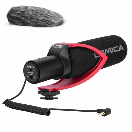 Picture of comica CVM-V30PRO Shotgun Microphone Professional Super Cardioid Video Recording Microphone with Wind Muff, Camera Microphone for Canon Nikon Sony DSLR Cameras,Camcorders,iPhone Smartphones