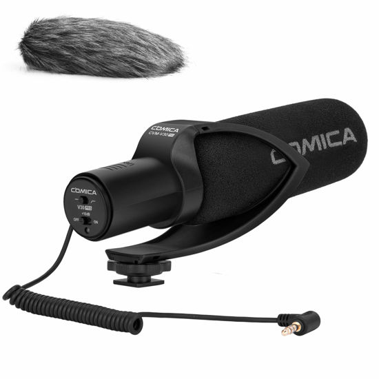 Picture of comica CVM-V30PRO Shotgun Microphone Professional Super Cardioid Video Recording Microphone with Wind Muff, Camera Microphone for Canon Nikon Sony DSLR Cameras,Camcorders,iPhone Smartphones