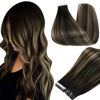 Picture of Full Shine Tape in Hair Extensions Real Hair 18 Inch Tape in Human Hair Black Roots Tape in Extensions 50 Gram Blayage Off Black Fading to Honey Blonde Hair Extensions Tape in 20 Pcs 1B/27/1B