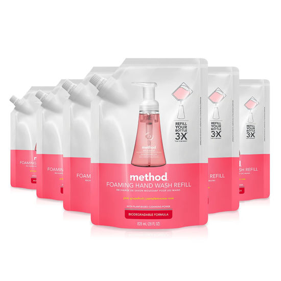 Picture of Method Foaming Hand Soap Refill, Pink Grapefruit, Packaging May Vary, 28 oz Pack of 6)