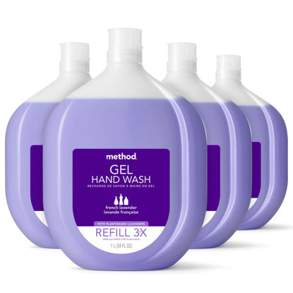 Picture of Method Gel Hand Soap Refill, French Lavender, Recyclable Bottle, Biodegradable Formula, 34 oz (Pack of 4)