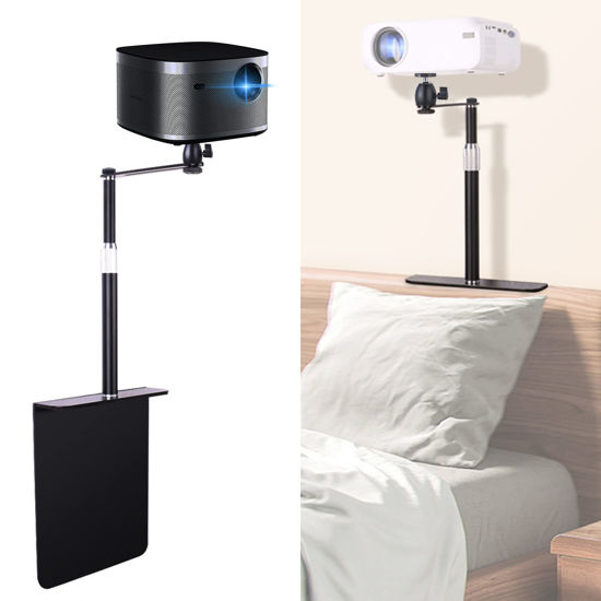 Picture of 2-Be-Best Projector Stand, Bedside Sofa Mount, Bed Headboard Projector Stand 2 IN 1 Projector Stand Adjustable 360° Rotation Wall Mount Desktop Stand Saves Space with Wires Organizer Screw Adapters