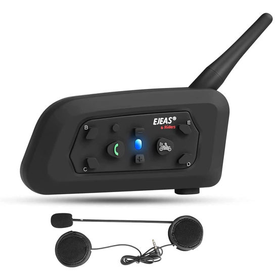 EJEAS V6 Pro Helmet Intercom Headset Motorcycle Bluetooth 1200m Interphone  Communicator Full Duplex for 6 Riders