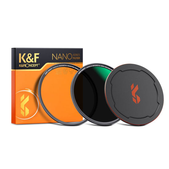 Picture of K&F Concept 77mm Magnetic ND1000 Lens Filter (10-Stop Fixed Neutral Density Filter) Magnetic Basic Ring + Filter Cap with 28 Multi-Layer Coatings for Camera Lens (Nano-X Series)