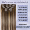 Picture of Hair Extensions Clip in Human Hair Mushroom Brown 12Inch 100grams 7pcs No Shedding No Tangling Natural Remy Human Hair Silky Straight Human Hair Clip