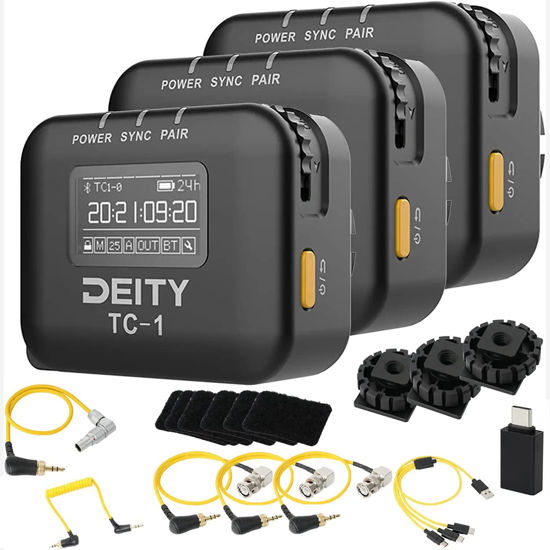 Picture of Deity TC-1 KIT Wireless Timecode Box 3 PCS,2.4G Radio,Timecode Accuracy 0.5ppm,8 Channel,Bluetooth 5.0,Max Range 250 FT, Support APP Control with 3 BNC Cable Wireless Timecode Generator