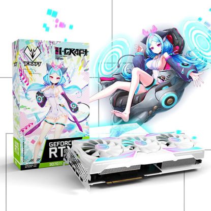 Picture of maxsun GeForce RTX 3070 Ti 8GB GDDR6X iCraft Limited Edition Video Gaming Graphics Card GPU for Computer Gaming PC, RGB Back Plate, PCI Express 4.0 x16 HDMI 2.1 White Anime GPU