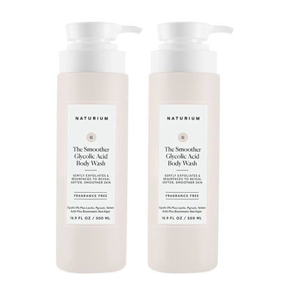 Picture of Naturium The Smoother Glycolic Acid Exfoliating Body Wash, Soft & Smoothing Cleanser, 16.9 oz (Duo 2-Pack)