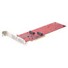 Picture of StarTech.com Dual M.2 PCIe SSD Adapter Card, PCIe x8 / x16 to Dual NVMe or AHCI M.2 SSDs, PCI Express 4.0, 7.8GBps/Drive, Bifurcation Required - Windows/Linux Compatible (DUAL-M2-PCIE-CARD-B)