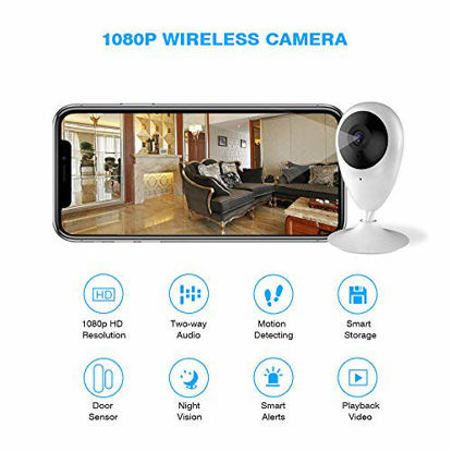 Picture of Wireless Security Camera System with Motion Detection,1080P HD WiFi Cameras for Home Security,Home Surveillance Camera WiFi Alarm System,Baby Monitor with Camera and Audio?4 Piece kit,2020 Update?