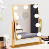 Picture of BWLLNI Vanity Mirror with Lights, Hollywood Mirror Lighted Makeup Mirror with 9 LED Bulbs, Touch Control Design 3 Colors Dimmable Bulbs Detachable 10X Magnification 360°Rotation(Gold)