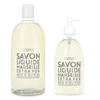 Picture of Compagnie de Provence Savon de Marseille Extra Pure Liquid Soap - Olive Wood - 16.9 Fl Oz Glass Pump Bottle and 33.8 fl oz Plastic Bottle Refill