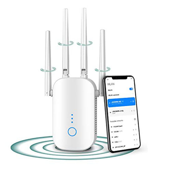 Picture of WiFi Extenders Signal Booster for Home WiFi Booster and Signal Amplifier 1200Mbps Dual Band 2.4G 5G, 10 Seconds WPS Quick Setup,Covers up to 8000sq.ft & 35+Devices, WiFi Signal Booster Repeater 4Modes