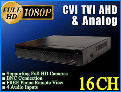 Picture of LEXAcctv H.265 16CH 4in1 Full HD 1080P 2MP DVR XVR Supporting TVI AHD CVI Analog (CVBS) CCTV Cameras Free P2P Phone Remote Viewing