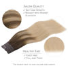 Picture of WENNALIFE Wire Hair Extensions (Increase 50% Lifespan) Real Human Hair 12 inch 70g Balayage Chocolate Brown to Dirty Blonde Remy Wire Hair Extensions Invisible Transparent Fish Line Straight Real Hair Extensions