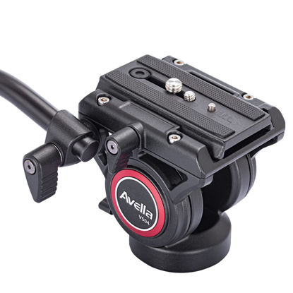 Picture of Avella Video Tripod Fluid Head with Quick Release Plate, Lightweight Heavy Duty Compatible with Manfrotto,Max Load 13.2lb/6kg for Video Canon Nikon Sony Olympus Panasonic DSLR Camera, V504