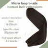 Picture of Micro Beads Weft Hair Extensions Brown LAAVOO Beaded Weft Brown Hair Extensions Brown Micro Ring Weft EZE Weft Darkest Brown Micro Weft Extensions Natural Straight Double Weft 50g 12" Width 20"