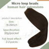 Picture of Beaded Weft Extensions Brown LAAVOO Micro Beads Weft Extensions Brown Micro Loop Weft Human Hair Extensions Dark Brown EZE Weft Hair Extensions Brown Double Weft Straight 12" Width 50g 20"