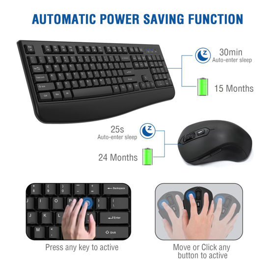 Getuscart Wireless Keyboard And Mouse Combo Edjo G Full Sized