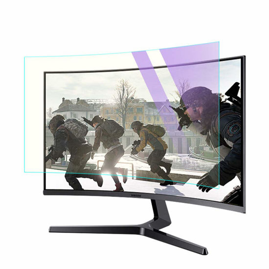 Picture of CapriTech 32 Inch Anti Blue Light Monitor Screen Protector -Anti Glare Filter Film for Curved screen, No Air Bubbles/Relieve Eyestrain/Ultra Clear