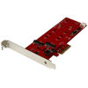 Picture of StarTech.com 2x M.2 SATA SSD Controller Card - PCIe - PCI Express M.2 SATA III Controller - NGFF Card Adapter (PEX2M2), Red