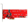 Picture of StarTech.com 2x M.2 SATA SSD Controller Card - PCIe - PCI Express M.2 SATA III Controller - NGFF Card Adapter (PEX2M2), Red