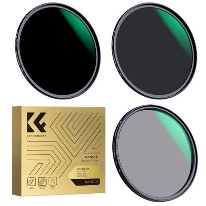 Picture of K&F Concept 49mm Lens Filter Kit Neutral Density ND8 ND64 CPL Circular Polarizer Filter Set with 24 Multi-Layer Coatings for Camera Lens