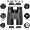 Picture of FULLJA 12x42 Binoculars for Adults - High Power Compact Binoculars Durable & Clear BAK4 Prism Lens, Easy Focus Waterproof Binoculars for Bird Watching, Hunting, Outdoor Sports, Opera, Travel, Hiking