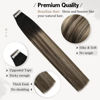 Picture of Moresoo Tape in Hair Extensions Human Hair Balayage 20 Inch Invisible Hair Extensions Tape in 50g Real Hair Blonde Tape in Extensions #1B/3/27 Black to Brown Highlight Blonde Tape in Remy Hair 20pcs