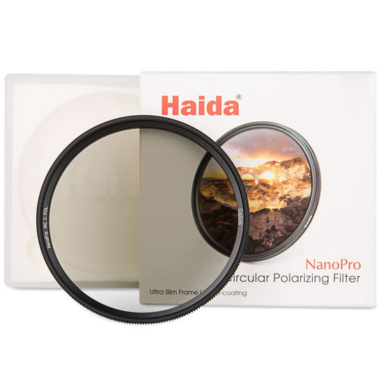 Picture of Haida CPL Filter for Camera Lens Circular Polarizing Filter Optical Glass Multi-Coating Nano Coating Optical Glass Waterproof Scratch Resistant NanoPro C-POL Filter (62mm)