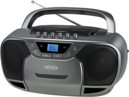 Picture of JENSEN CD-590-GR CD-590 1-Watt Portable Stereo CD and Cassette Player/Recorder with AM/FM Radio and Bluetooth (Gray)