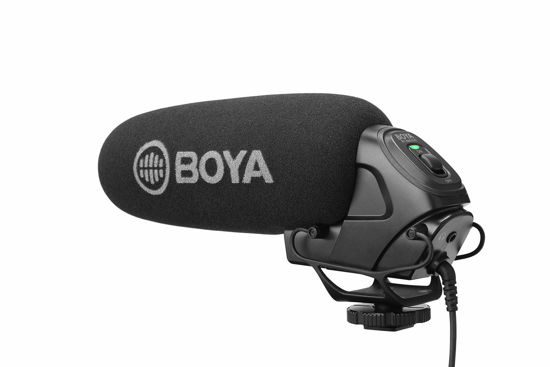 Picture of BOYA BY-BM3030 On-Camera Shotgun Microphone External Supercardioid Video Microphone with Shock Mount,Foam Windscreen,Fur Windscreen for Cameras Camcorders Smartphones Video Recording Interview Film