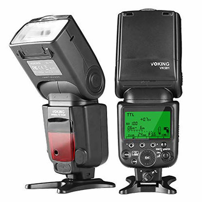 Picture of Voking VK581N TTL High Speed Sync Master Camera Flash Speedlite Compatible with Nikon D70 D90 D300 D600 D3000 D3500 D5200 D7000 D7100,etc