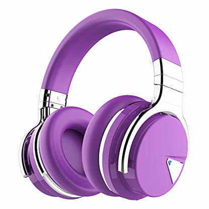 Picture of COWIN E7 Active Noise Cancelling Headphones Bluetooth Headphones with Microphone Deep Bass Wireless Headphones Over Ear, Comfortable Protein Earpads, 30 Hours Playtime for Travel/Work, Purple